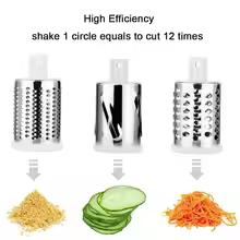 3-in-1 Manual Rotary Cheese Grater for Vegetable Cutter